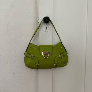 Salvatore Ferragamo Green Shoulder Bag with Structured Design